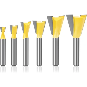 Guangdong Spirit 6 Adet 6mm Shank Kırlangıç Ortak Freze Uçları Seti 14 Derece Ağaç Işleme Gravür Ucu Freze Ahşap Için