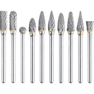 Guangdong Spirit 10 Adet 1/8 Döner Dosya Katı Karbür Döner Çapak Seti Matkap Taşlama Kesici Alet Uçları Seti Dıy Ahşap Işleme Için Oyma (Yurt Dışından)