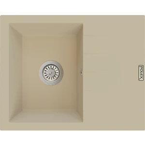 POLEX Cristalüx Granit Evye P-S60 Bej Tezgah Altı Ve Tezgah Üstü Kare Mutfak Evyesi 60,5x49,5cm