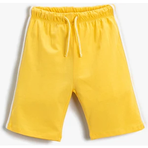 Erkek Çocuk Basic Çizgili Şort Pamuklu Beli Bağcıklı