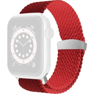 Zshskj Apple Watch Uyumlu Series 7 45MM / 6 & Se & 5 & 4 44MM / 3 & 2 & 1 42MM Için Naylon Örgü Kordon Saati (Yurt Dışından)