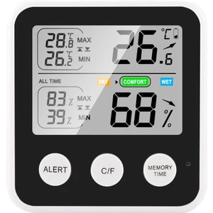 LCD Termometre Higrometre Odası Kapalı Açık Masaüstü Metre Ölçer Ev Siyah Için(Yurt Dışından)