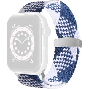 Zshskj Apple Watch Uyumlu Series 7 45MM / 6 & Se & 5 & 4 44MM / 3 & 2 & 1 42MM Için Naylon Örgü Kordon Saati (Yurt Dışından)