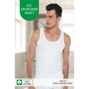 Erkek E-Serisi 6 ' Lı Paket Cotton Süprem Atlet 002-E