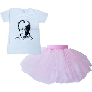 Bba New Trend 23 Nisan Tütü Astarsız Etek,23 Nisan Atatürk Baskı Tişort Seti