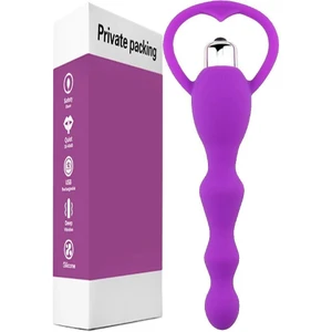 Agor Shop Anal Plug Boğumlu Titreşimli Medikal Silikon Mor Anal Vibratör