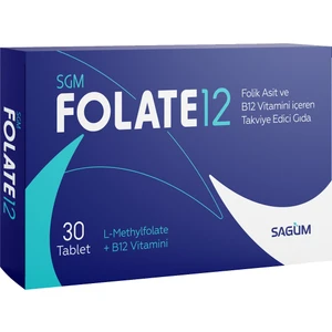 FOLATE12 Folik Asit ve B12 Içeren Takviye Edici Gıda 30 Tablet