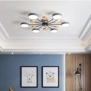 Simaavize Modern Ahşap Detaylı LED Avize-6