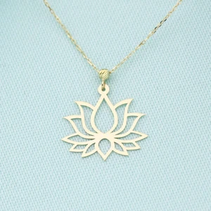14K Altın Lotus Çiçeği Kolye  4N37026