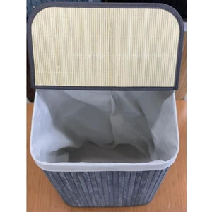 Bambu Kirli Çamaşır Sepeti Gri Dikdörtgen PR33279