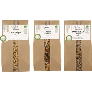 Klasik Erişte Paketi 3X500GR (Sade, Sebzeli, Tam Buğday)