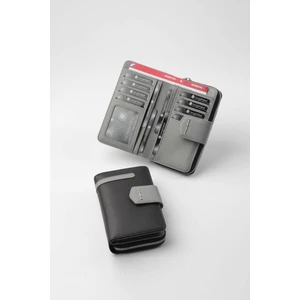 Cengiz Pakel Kadın Orta Boy Cüzdan 65256M Siyah-Gri