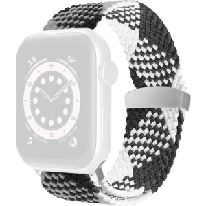 Zshskj Apple Watch Uyumlu Series 7 45MM / 6 & Se & 5 & 4 44MM / 3 & 2 & 1 42MM Için Naylon Örgü Kordon Saati (Yurt Dışından)