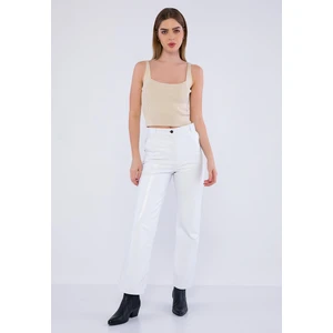 Basic & More Kadın Deri Pantolon