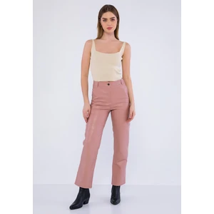 Basic & More Kadın Deri Pantolon