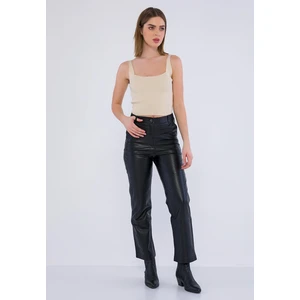 Basic & More Kadın Deri Pantolon