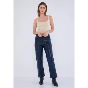 Basic & More Kadın Deri Pantolon