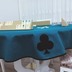150 Çap Oyun Masa Örtüsü Nakışlı (Yuvarlak) Çuha Kumaş