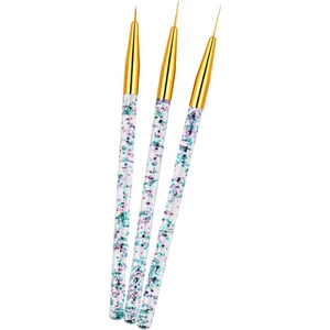 3 Adet Profesyonel Güzellik Nail Art Çizim Boyama Fırçaları Kalemler Altın Baoblaze(Yurt Dışından)
