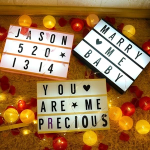 Cinematic Harflerle Işıklı Mesaj Veren Pilli Light Box LED Pano