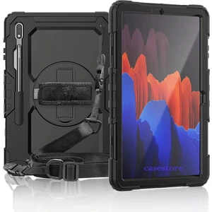 M.TK Moveteck Samsung Galaxy Tab S7 Fe Lte T737 Kılıf Zırh Tank Defender Askılı Stand Case
