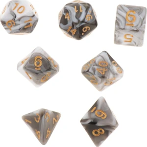 Polyhedral Zar Kurulu Oyunları Dnd Rpg Mtg Beyaz Beyaz Siyah Için Çift Renkler Aile Oyunları (Yurt Dışından)