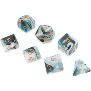 Polyhedral Zar Tahta Oyunları Çift Renkler Dnd Rpg Mtg Beyaz Beyaz Mavi Için Çift Renkler Aile Oyunları (Yurt Dışından)