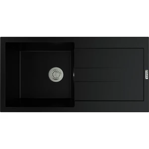 POLEX Cristalüx Granit Evye P-X1 Siyah Tezgah Altı Ve Tezgah Üstü Mutfak Evyesi 98x49,5cm