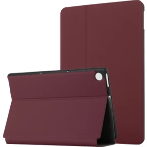 Lenovo Tab M10 Plus TB-X606F/X606X Için Standlı Iki Katlı Düz ​​renkli Deri Kılıf (Yurt Dışından)