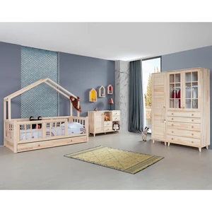 Doğal Ladin Çocuk Odası, Ilkim Montessori Çocuk Odası Takımı - Yavrulu Karyola, Dolap İK-103, Şifonyer DR-202