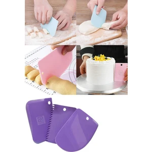 3lü Set Hamur Kesme ve Kazıma Aparatı Hamur Pasta Börek Kek Çörek Şekillendirici Kesici Kazıyıcı Q04