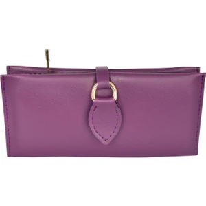 Barse Collection Yumuşak Derili Tokalı ve Çok Bölmeli Kadın Cüzdan Mor