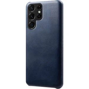 Galaxy S22 Ultra 5g Çizilmeye Dayanıklı Pu Deri Kaplamalı Pc Telefon Kılıfı  - Mavi (Yurt Dışından)
