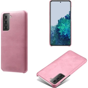 Galaxy S21 5g Pu Deri Kaplamalı Pc Telefon Kılıfı   - Pudra Pembe (Yurt Dışından)