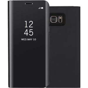 Galaxy S7 Edge  Için Ayna Yüzey Deri Telefon Kılıfı -Siyah (Yurt Dışından)