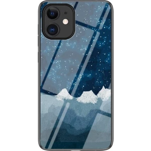 Hello- U Apple iPhone 12 Mini 5.4 Inç Uyumlu Gökyüzü Desenli Temperli Cam Pc + Tpu Telefon Kılıfı  - Çok Renkli (Yurt Dışından)