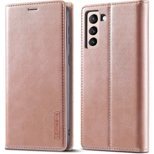 Galaxy S21 Fe Için Lc Manyetik Deri Cüzdanlı ve Standlı Telefon Kılıfı - Pudra Pembe (Yurt Dışından)