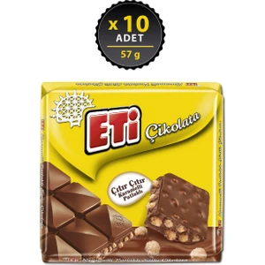 Karamelli Patlakli Kare Çikolata 57 g x 10 Adet
