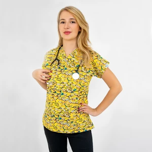 Nur Medikal Giyim Minyonlar Desenli Likralı Üst Forma