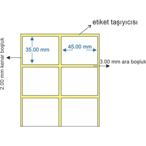 35 x 45 Termal Ikili Ayrık Etiket