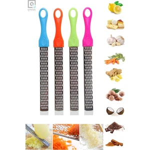 Qnykitchen Renkli Saplı Limon Peynir Sarımsak Zencefil Vb. Uzun Rende (1ADET)