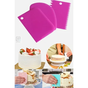 3'lü Pratik Hamur Kesme Aleti Spatulası Pasta Hamur Şekil Verme Şekillendirici Spatula Seti