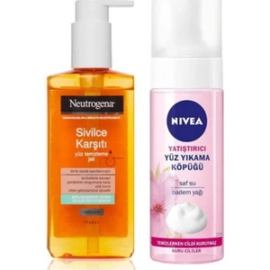 Yüz TEMIZLE0ME Jeli+ Nivea Yatıştırıcı Yüz Yıkama Köpüğü Badem