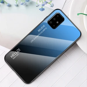 Galaxy A51 Için Gradyan Renkli Temperli Cam + Pc + Tpu Telefon Kılıfı (Yurt Dışından)