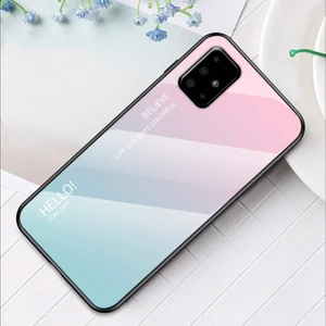 Galaxy A51 Için Gradyan Renkli Temperli Cam + Pc + Tpu Telefon Kılıfı (Yurt Dışından)
