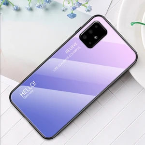 Galaxy A51 Için Gradyan Renkli Temperli Cam + Pc + Tpu Telefon Kılıfı (Yurt Dışından)