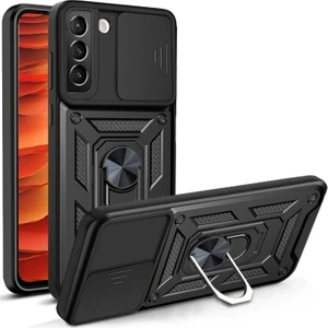 Galaxy S22 5g Için Sert Pc + Tpu Kamera Korumalı Destek Halkalı Telefon Kılıfı (Yurt Dışından)