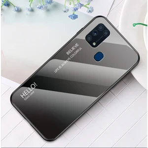 Galaxy M31 Için Gradyan Renkli Temperli Cam + Pc + Tpu Telefon Kılıfı (Yurt Dışından)