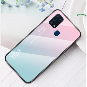 Galaxy M31 Için Gradyan Renkli Temperli Cam + Pc + Tpu Telefon Kılıfı (Yurt Dışından)