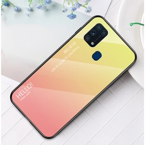 Galaxy M31 Için Gradyan Renkli Temperli Cam + Pc + Tpu Telefon Kılıfı (Yurt Dışından)